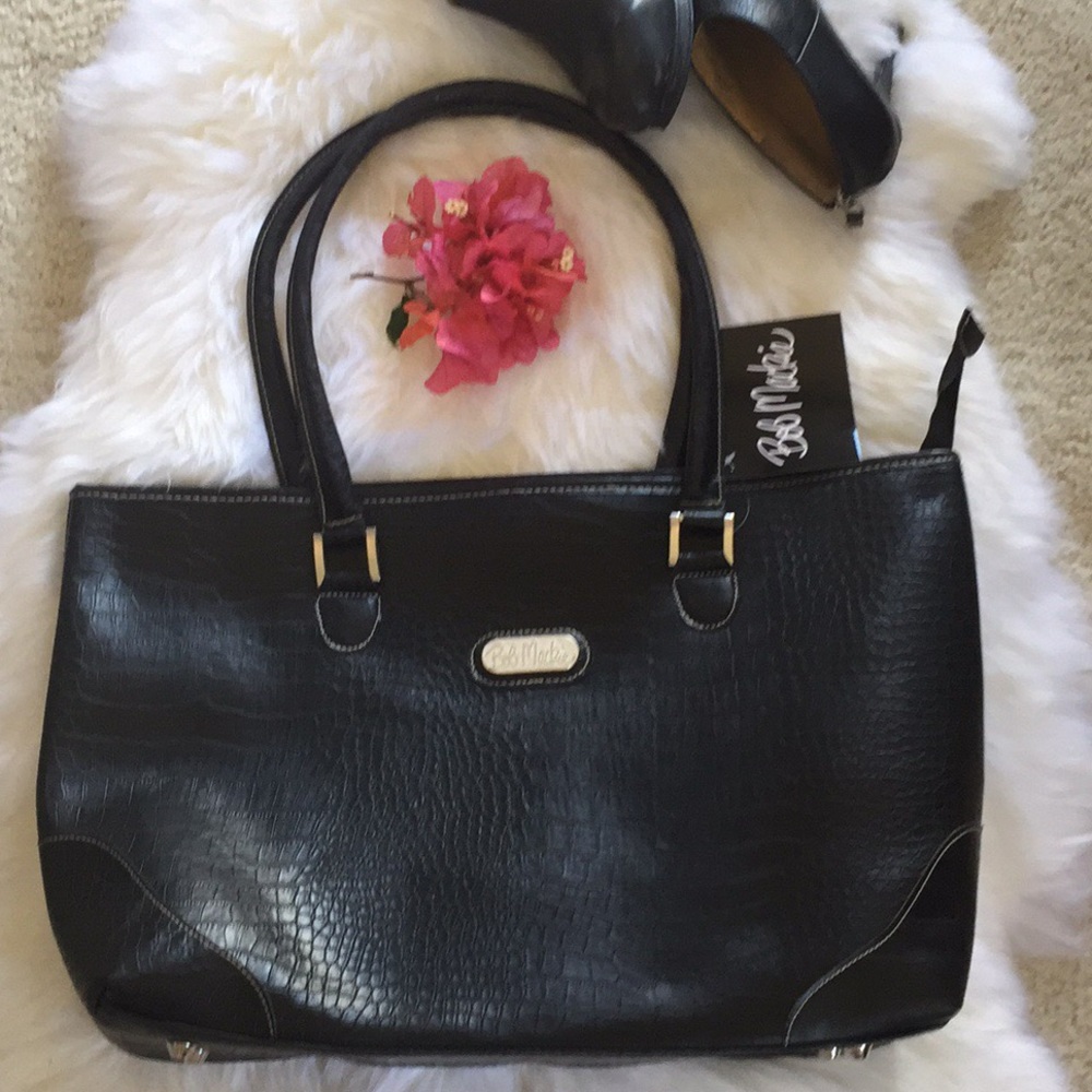 ✨HP✨DESIGNER BOB MACKIE BLACK CROCODILE TOTE - Picture 6 of 8